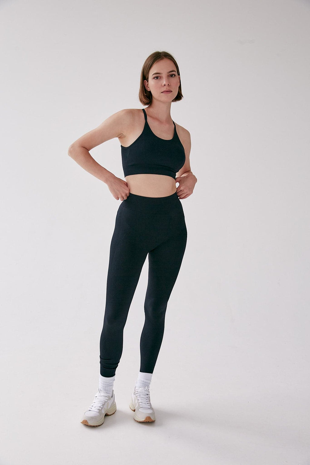 Wave Rib Legging Black