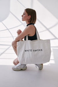 Canvas Tote Bag in off white - WHITESMOKE