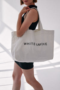 Canvas Tote Bag in off white - WHITESMOKE