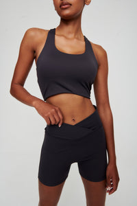 Coal Grey Athletic Bra - WHITESMOKE