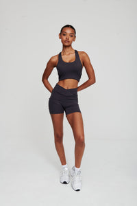 Coal Grey Athletic Bra - WHITESMOKE