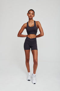 Coal Grey Athletic Bra - WHITESMOKE