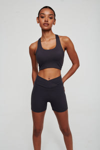 Coal Grey Athletic Bra - WHITESMOKE