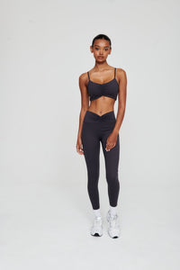 Coal Grey Ruched Athletic Bra - WHITESMOKE