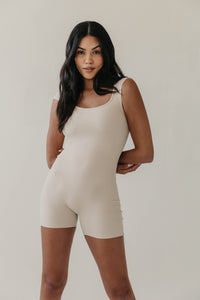 Cream Bardot Unitard - WHITESMOKE