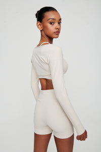 Dove White Crop Bolero Top - WHITESMOKE