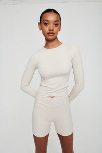 Dove White Longsleeve Top - WHITESMOKE