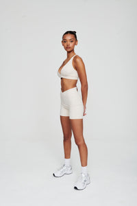 Dove White Plunge Athletic Bra - WHITESMOKE