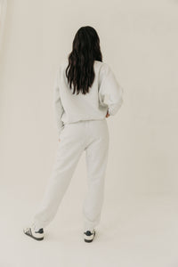 FIKA Cosy Embroidered Sweatpants - Grey Marl - WHITESMOKE