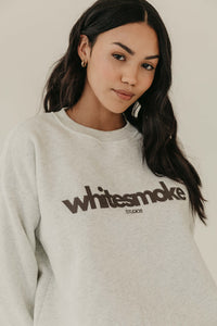 FIKA Cosy Embroidered Sweatshirt - Grey Marl - WHITESMOKE