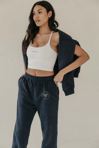 FIKA Cosy Printed Sweatpants - Navy - WHITESMOKE