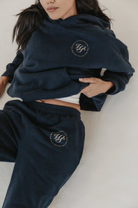 FIKA Cosy Printed Sweatpants - Navy - WHITESMOKE