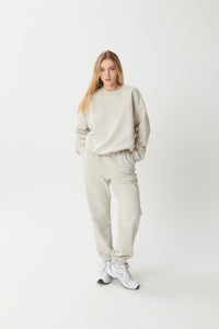 Hygge Cosy Oversized Sweatshirt - Mushroom - WHITESMOKE