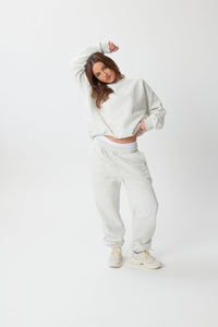 Hygge Cosy Sweatspants - Light Grey Marl - WHITESMOKE