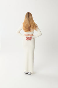 Hygge Soft Cotton Maxi Skirt - Blanc - WHITESMOKE