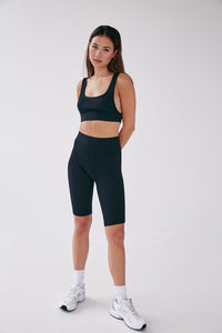 Rib Cycle Shorts - Black - WHITESMOKE