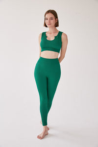 Rib Leggings - Eden Green - WHITESMOKE