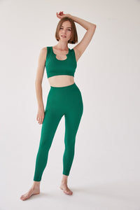 Rib Leggings - Eden Green - WHITESMOKE