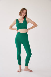 Rib Leggings - Eden Green - WHITESMOKE