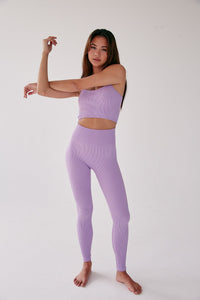 Rib Leggings - Sheer Lilac - WHITESMOKE