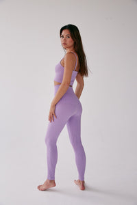 Rib Leggings - Sheer Lilac - WHITESMOKE