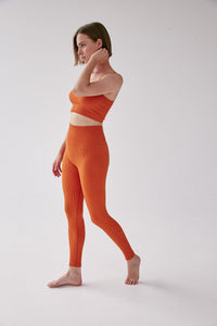 Rib Leggings - Tangerine - WHITESMOKE