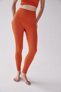 Rib Leggings - Tangerine - WHITESMOKE