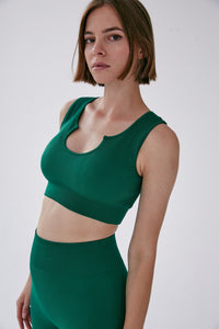 Rib U-neck Bra - Eden Green - WHITESMOKE