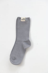 Ribbed Cotton 2 Pack Socks - WHITESMOKE