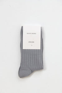 Ribbed Cotton 2 Pack Socks - WHITESMOKE