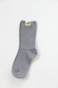 Ribbed Cotton Socks - Alloy Grey - WHITESMOKE