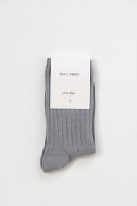 Ribbed Cotton Socks - Alloy Grey - WHITESMOKE