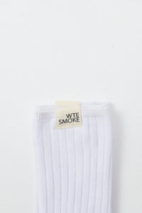 Ribbed Cotton Socks - White - WHITESMOKE