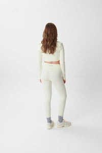 SCULPTFORM Long Sleeve Square Neck Cropped Top - Blanc - WHITESMOKE