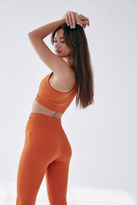 Seamless Align Rib Leggings - Tangerine - WHITESMOKE