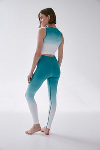 Seamless Ombre Zip Racer Vest - Turquoise - WHITESMOKE