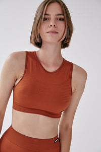 Seamless Rib Bra - Tawny Brown - WHITESMOKE