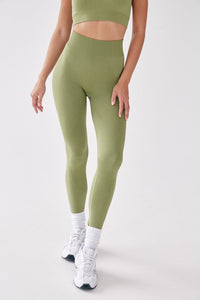 Seamless Rib Leggings - Olive - WHITESMOKE