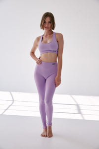 Seamless Rib Scoop Neck Bra - Sheer Lilac - WHITESMOKE