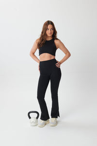 Ultimate Flared Yoga Pants - Black - WHITESMOKE