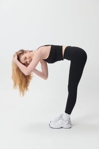 Ultra-Soft High-Waisted Leggings - Black - WHITESMOKE