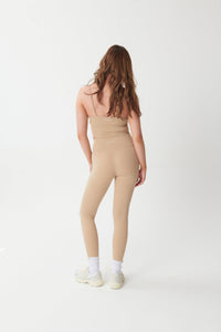 Ultra-Soft High-Waisted Leggings - Sand - WHITESMOKE