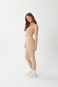 Ultra-Soft High-Waisted Leggings - Sand - WHITESMOKE