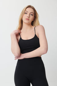 Ultra-Soft Scoop-Neck Tank - Black - WHITESMOKE