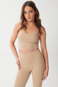 Ultra-Soft Scoop-Neck Tank - Sand - WHITESMOKE