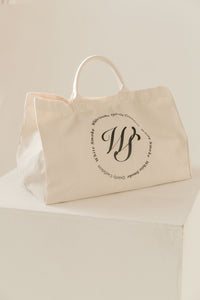 White Handle White Smoke Tote Bag - WHITESMOKE